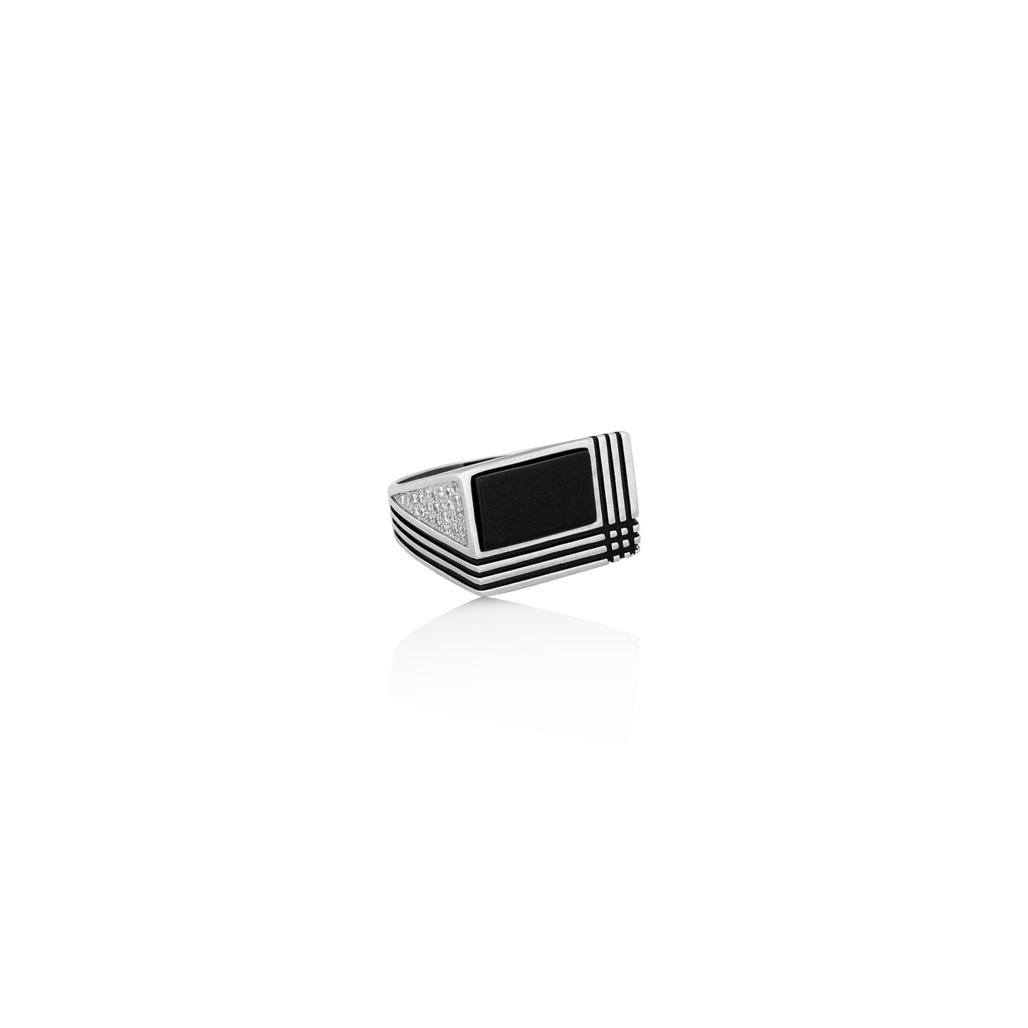Silver Gun Metal Ring
