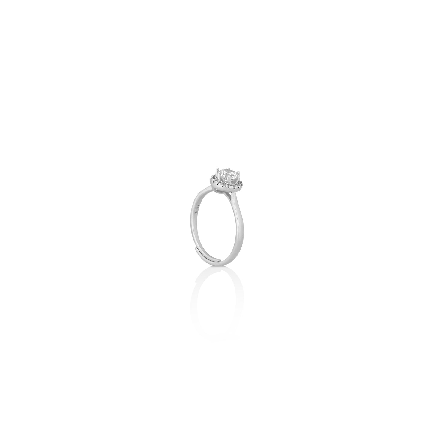 Silver Crystal Crown Ring