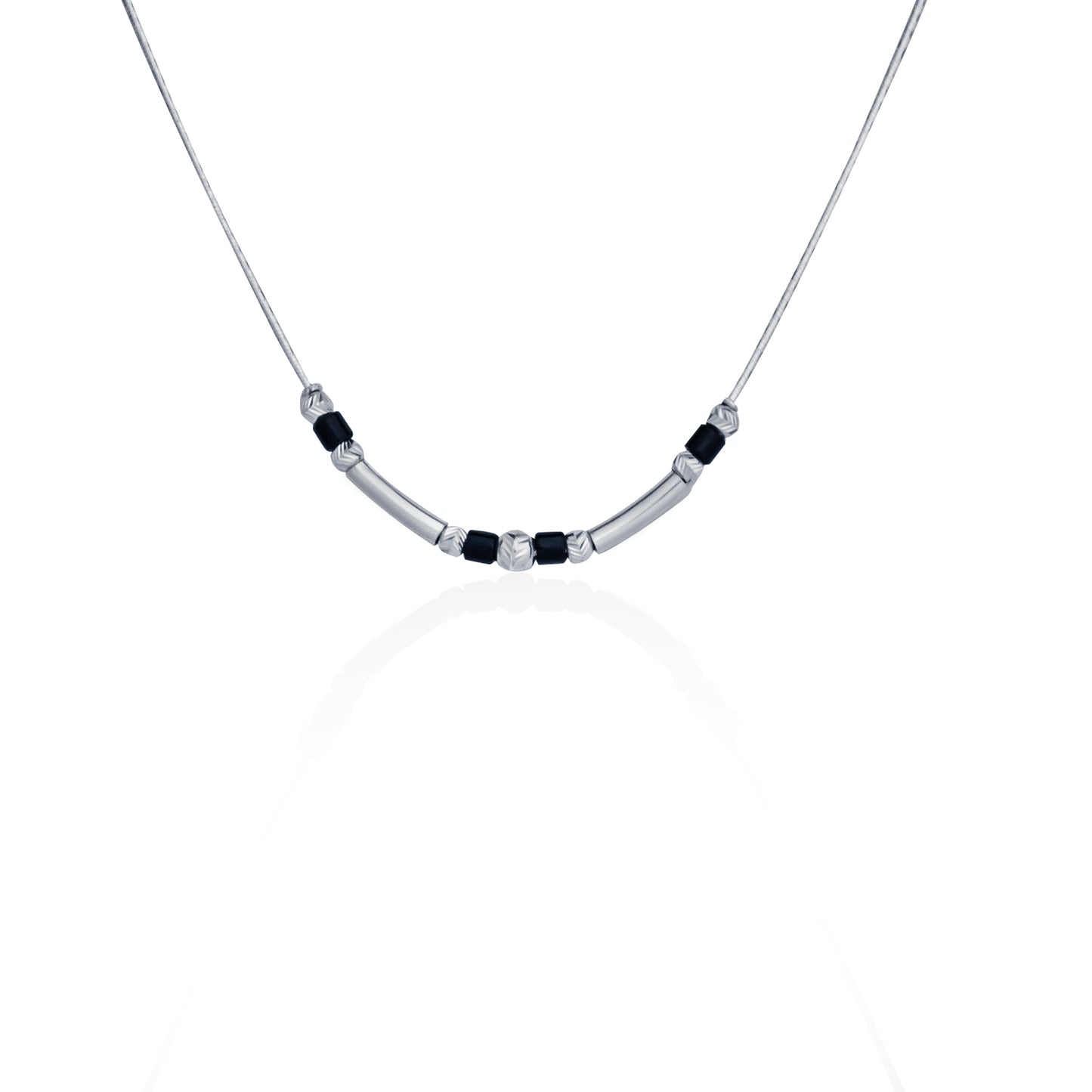 Silverio Stunning Stylish Black Beads Chain