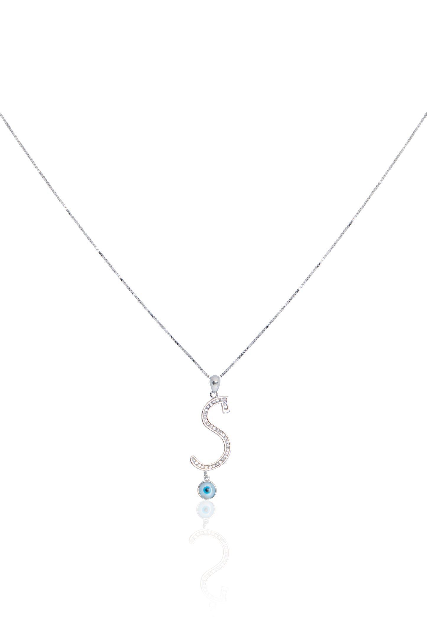 Silverio S-Initial Evil Eye Chain
