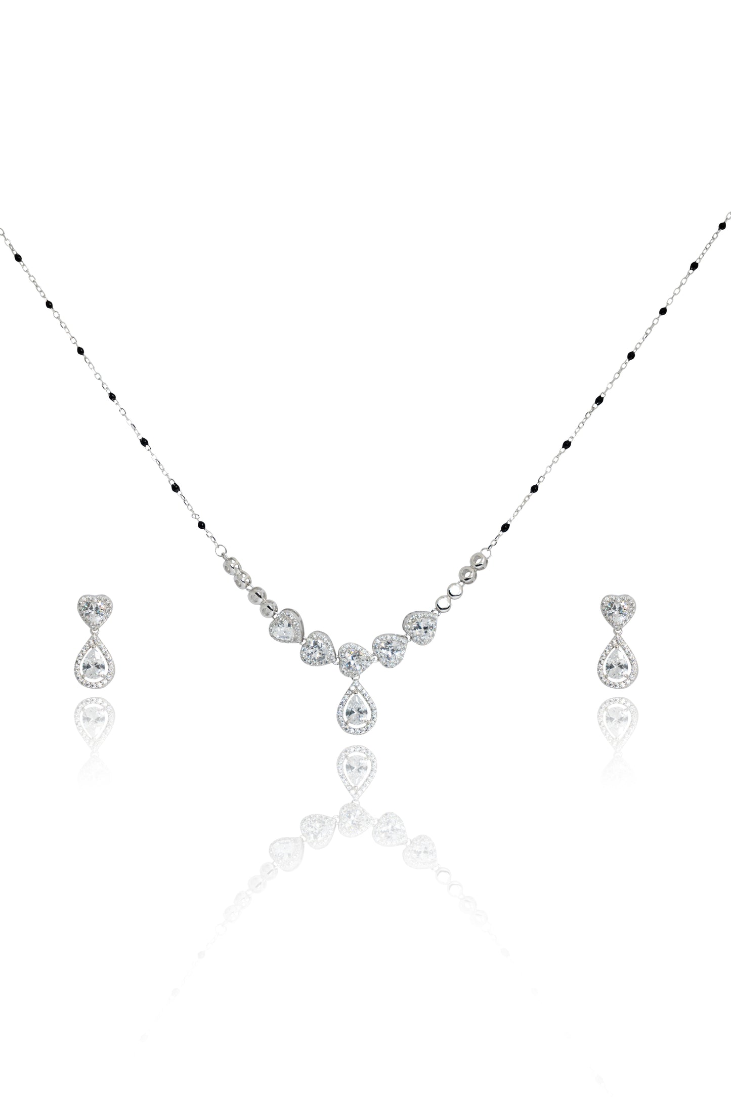 Silverio Heart Drop Mangalsutra