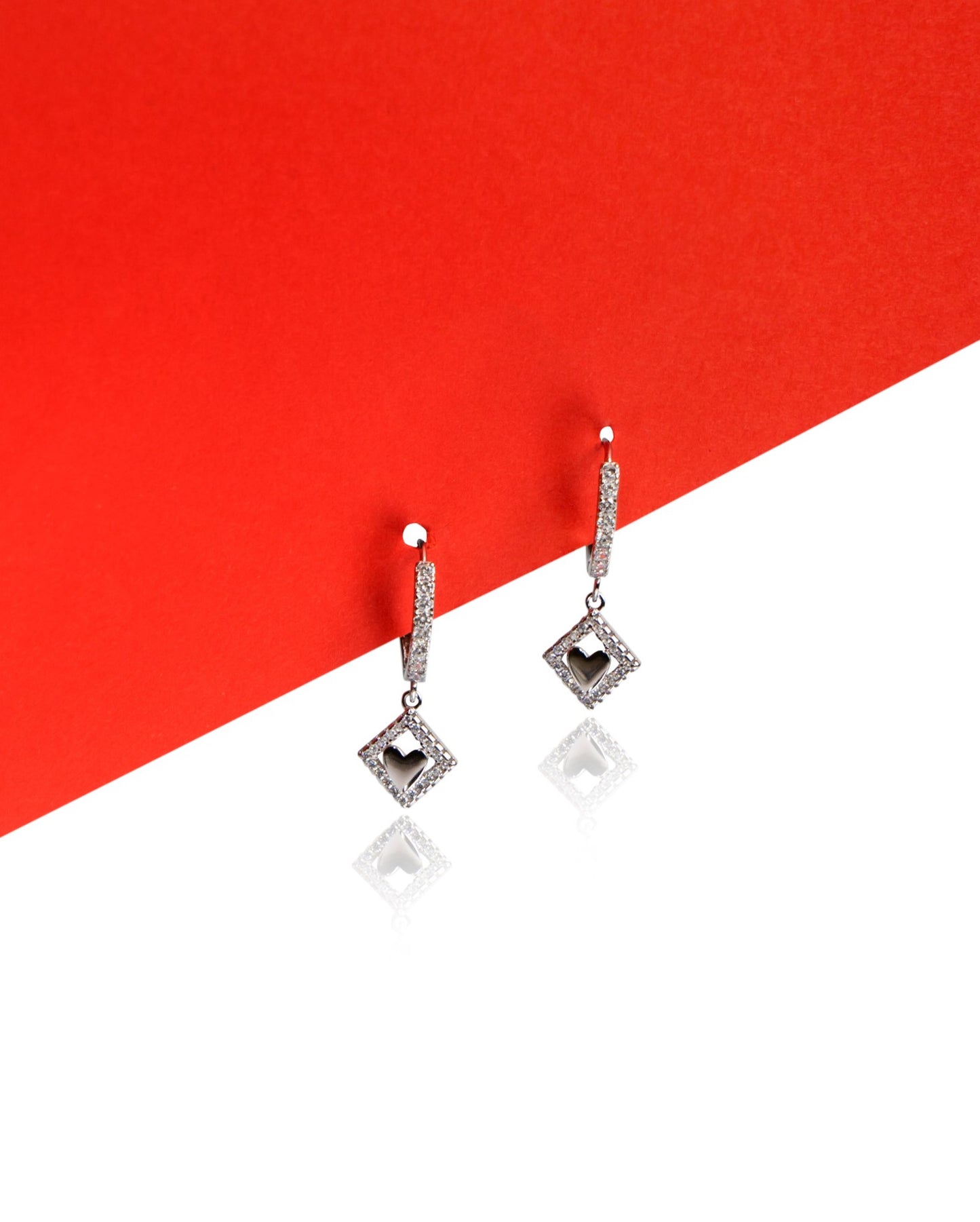 Silverio Diamond Heart Earrings