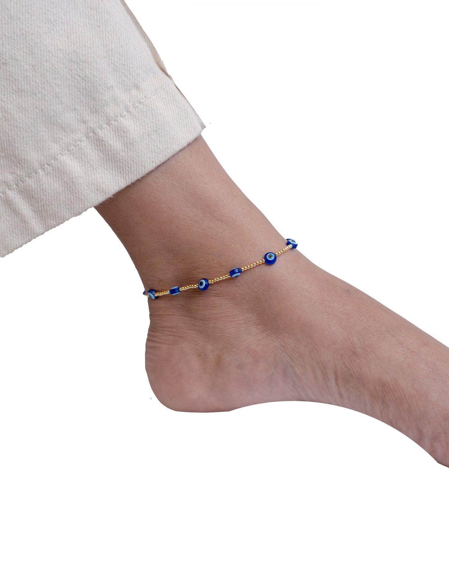 Silver Devil Evil Eye Anklet