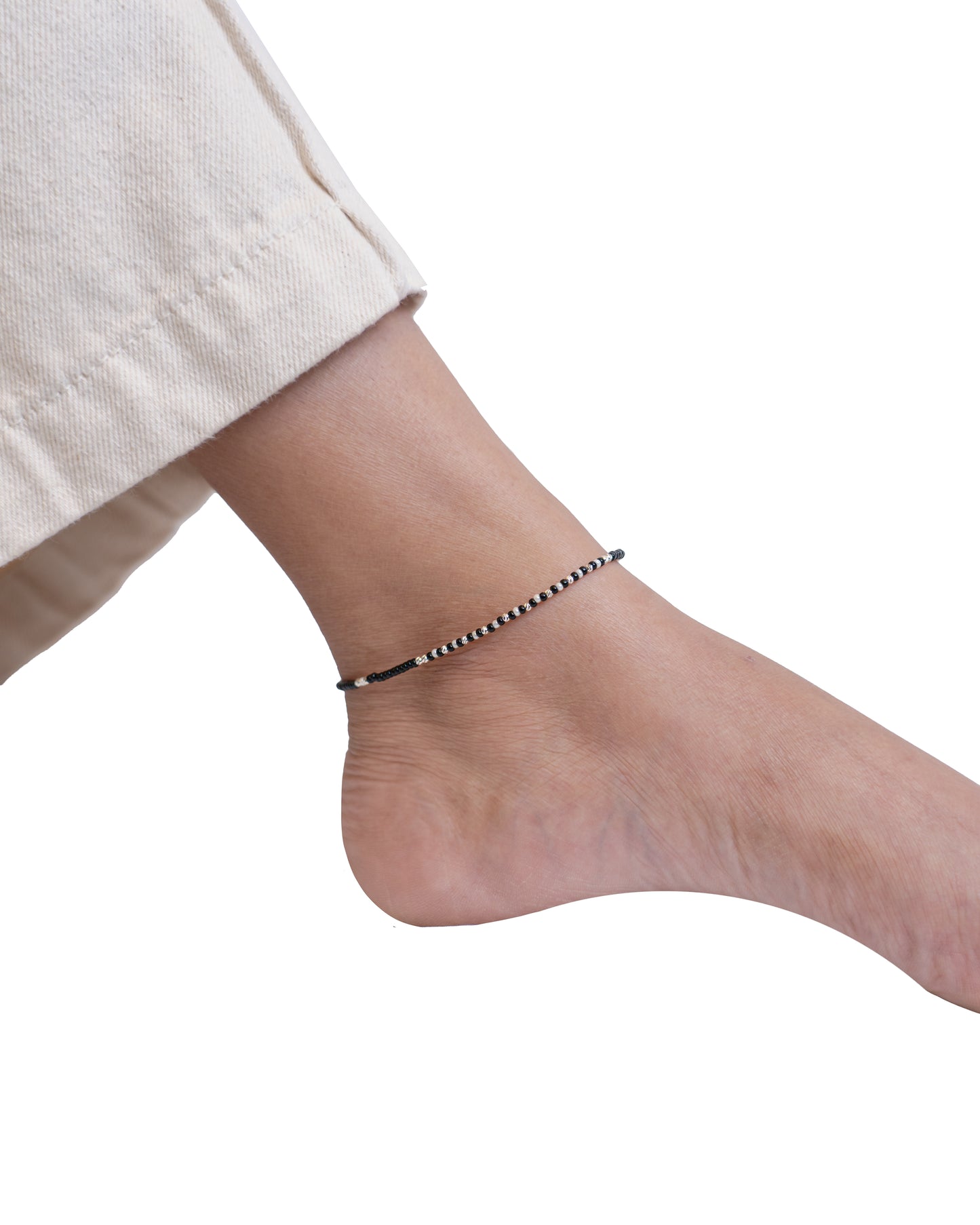 Silver Hematite Anklet