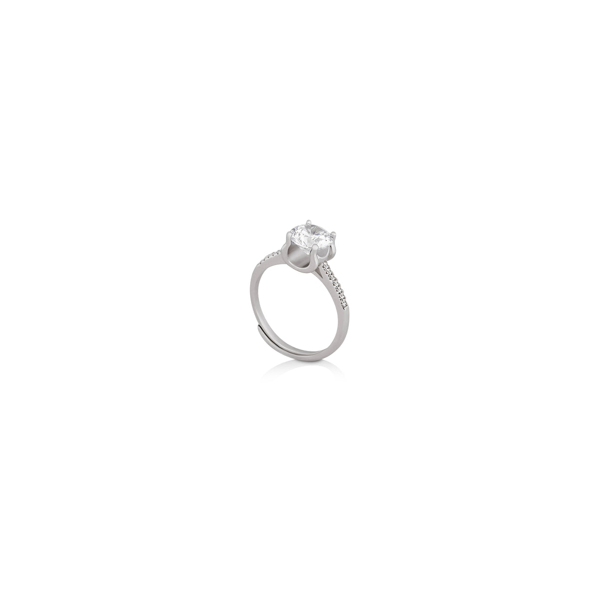 Silver Classic Solitaire Ring