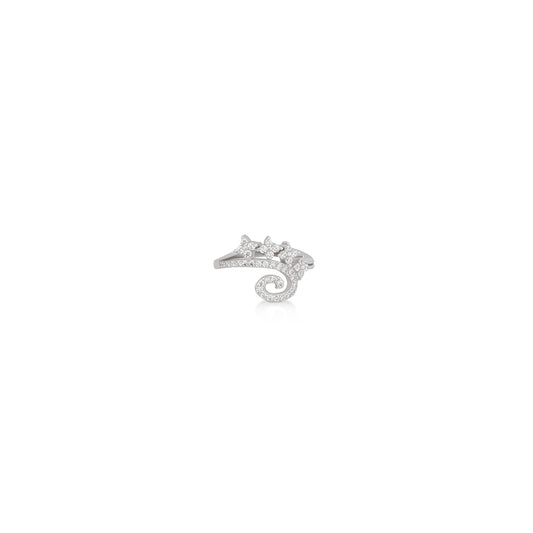 Silver 4 Flower Ring