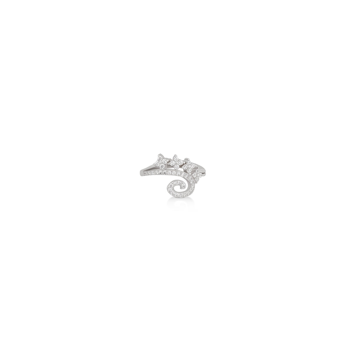 Silver 4 Flower Ring