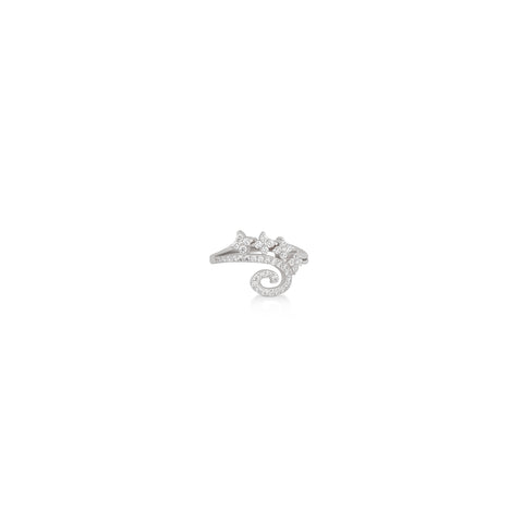 Silver 4 Flower Ring