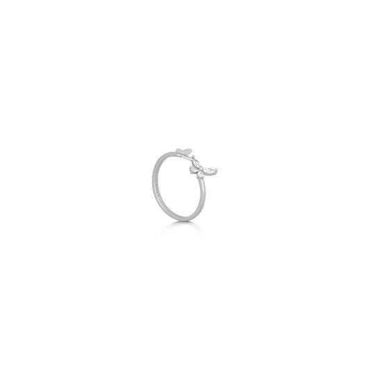 Silver Motherhood Butterfly Ring