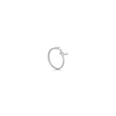 Silver Motherhood Butterfly Ring