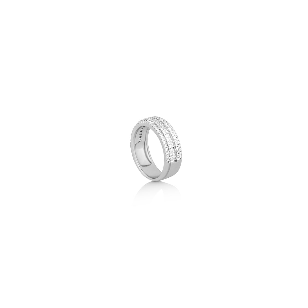 Silver Pillow Cut Band Ring