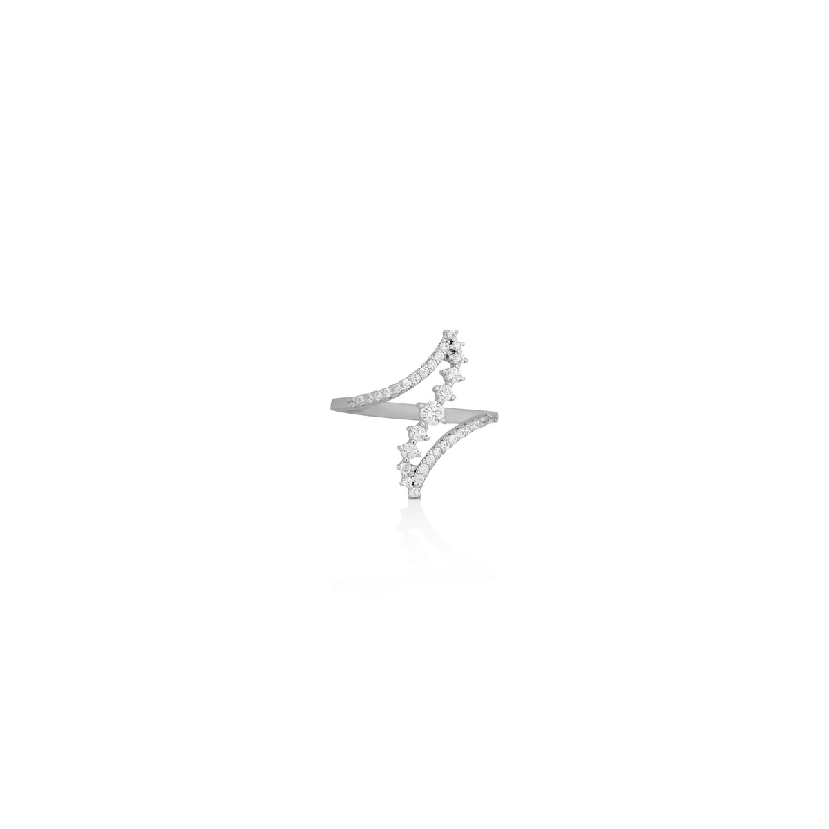 Silver criss cross Ring