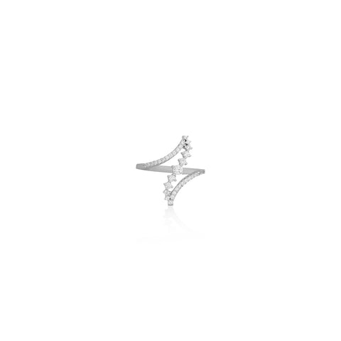 Silver criss cross Ring