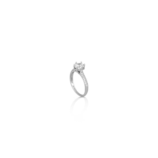 Silver Clara Solitaire Ring