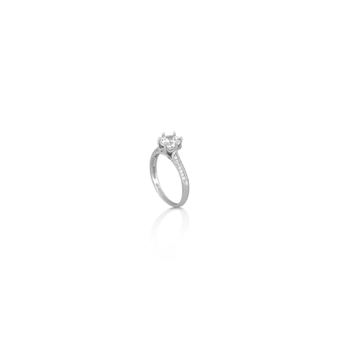 Silver Clara Solitaire Ring