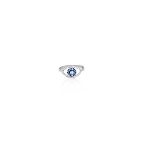 Silver Evil Eye Ring