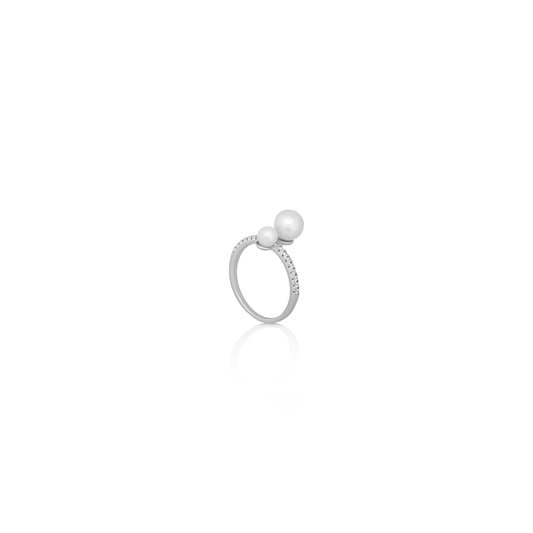 Silver Pearl Victorion Ring