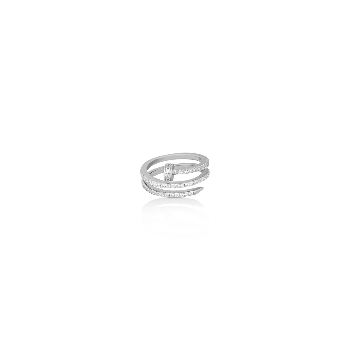 Silver Screwed Sophistication Ring