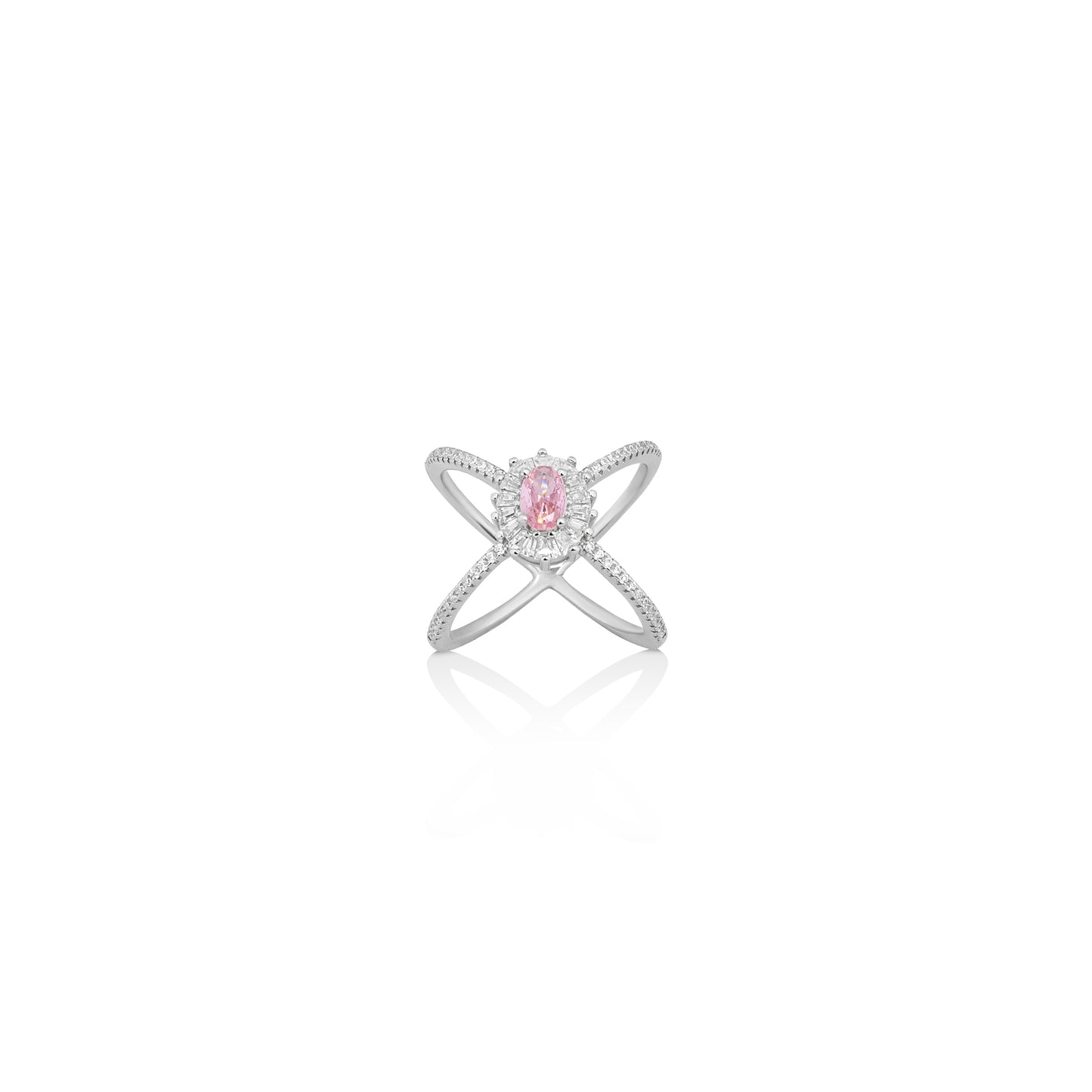 Silver Pink Tourmaline Ring