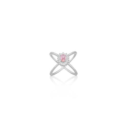 Silver Pink Tourmaline Ring