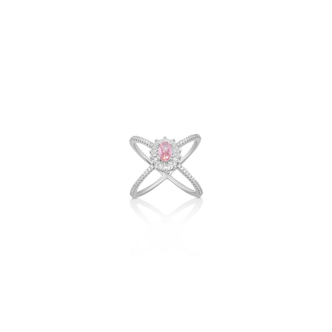 Silver Pink Tourmaline Ring