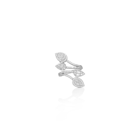 Silver Petal Flare Ring