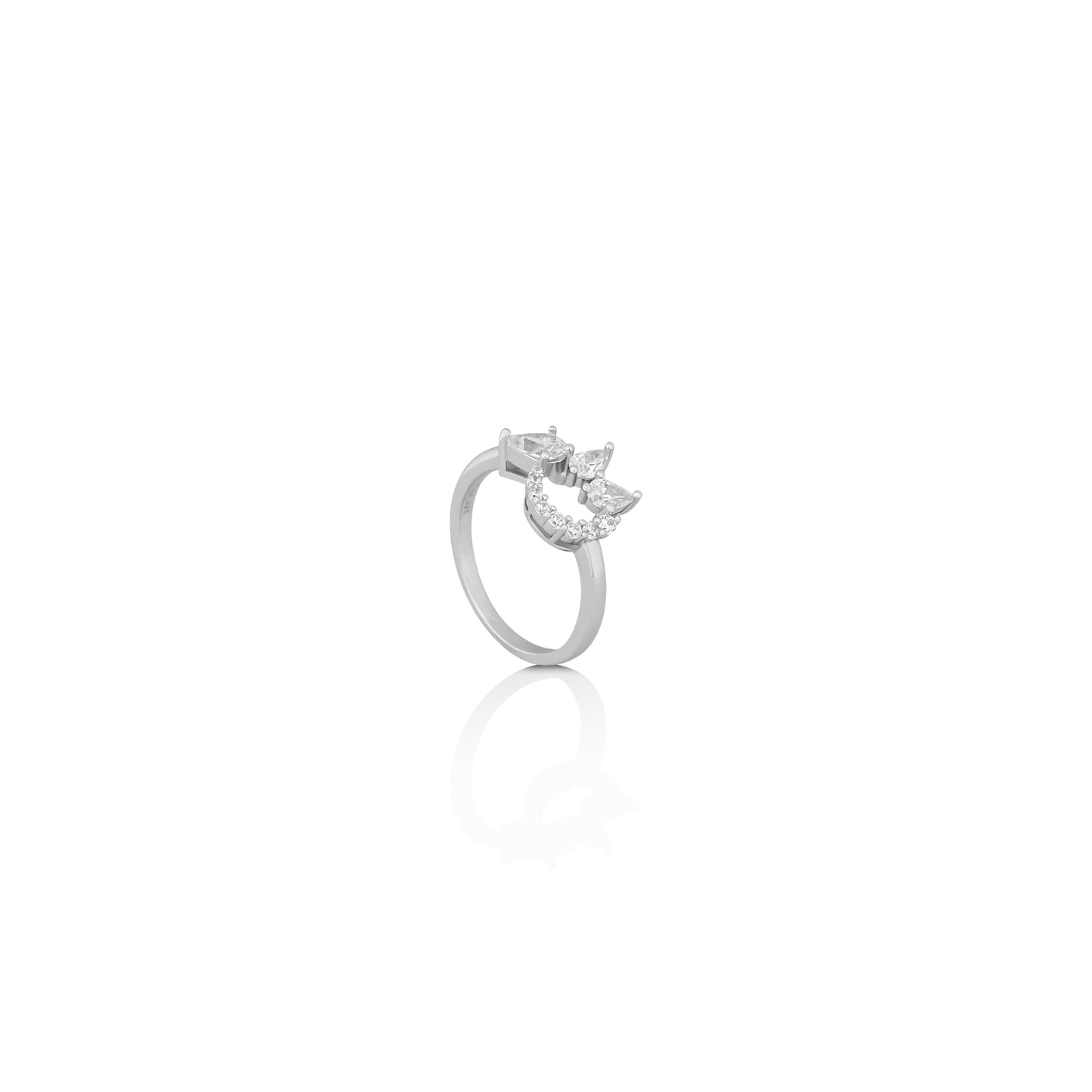 Silver Love Leaf Ring