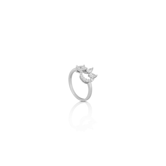 Silver Love Leaf Ring