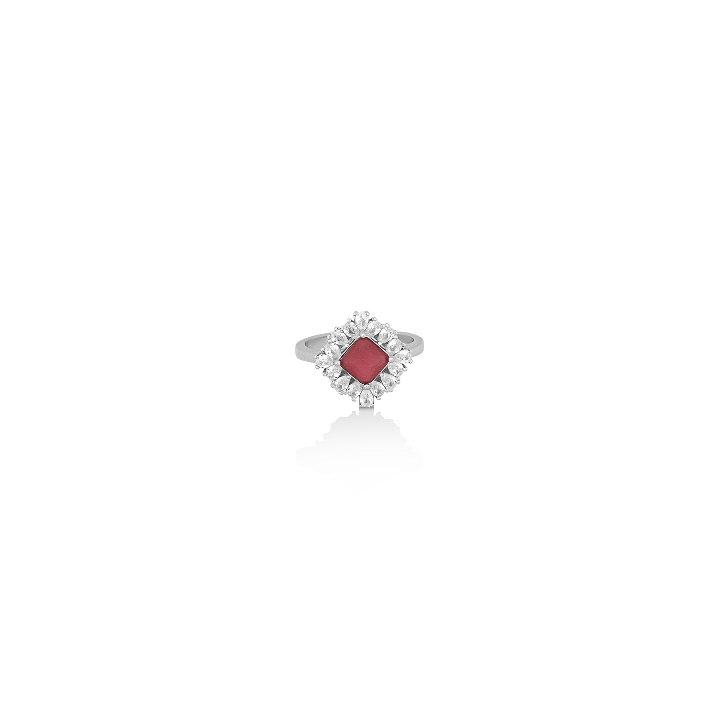 Silver Stone of Love Ring