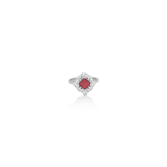 Silver Stone of Love Ring