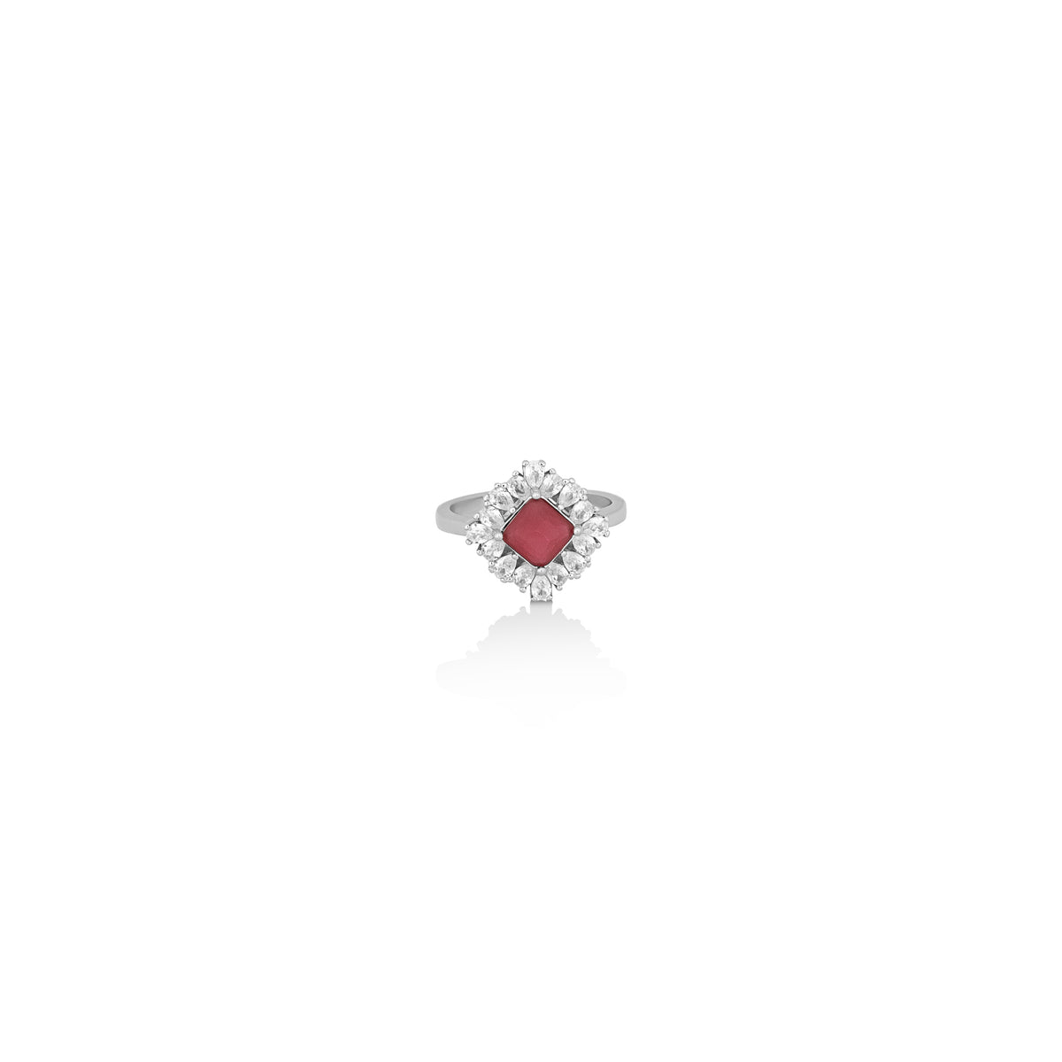 Silver Stone of Love Ring