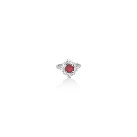 Silver Stone of Love Ring