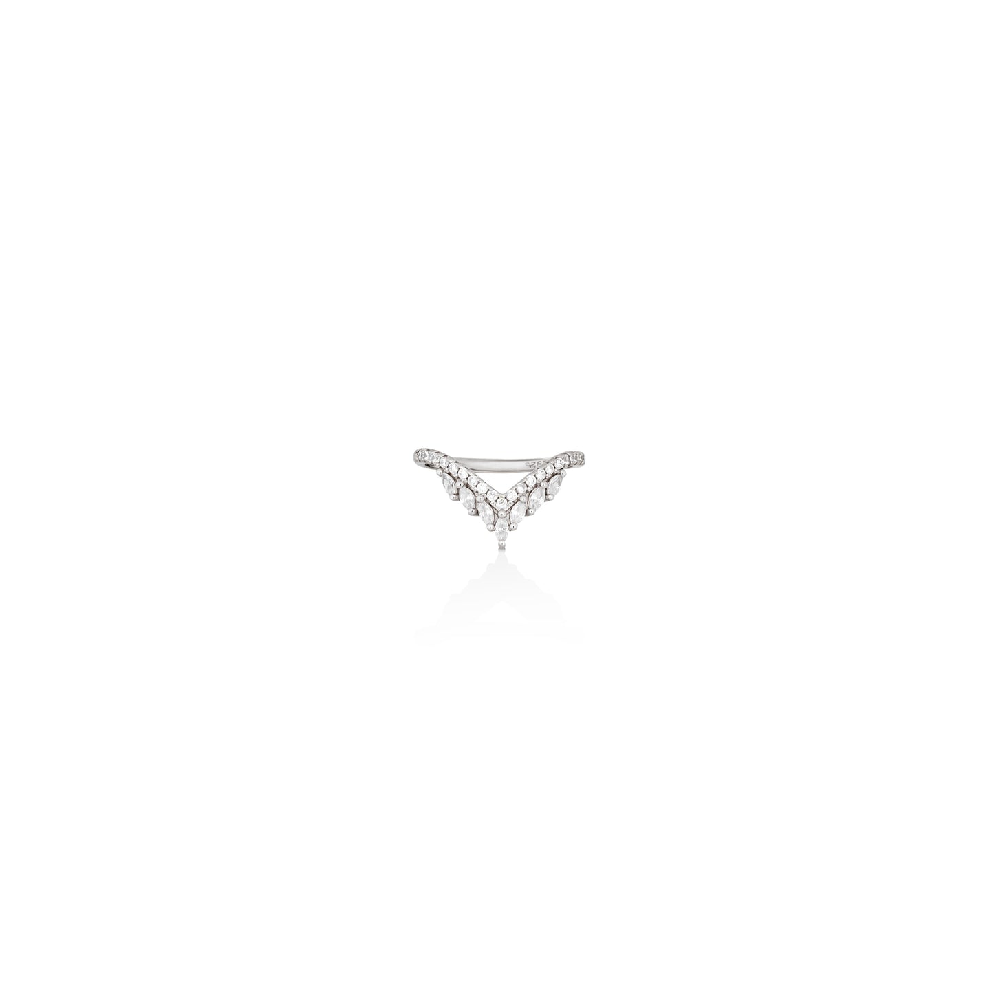 Silver Crystal Queen Ring