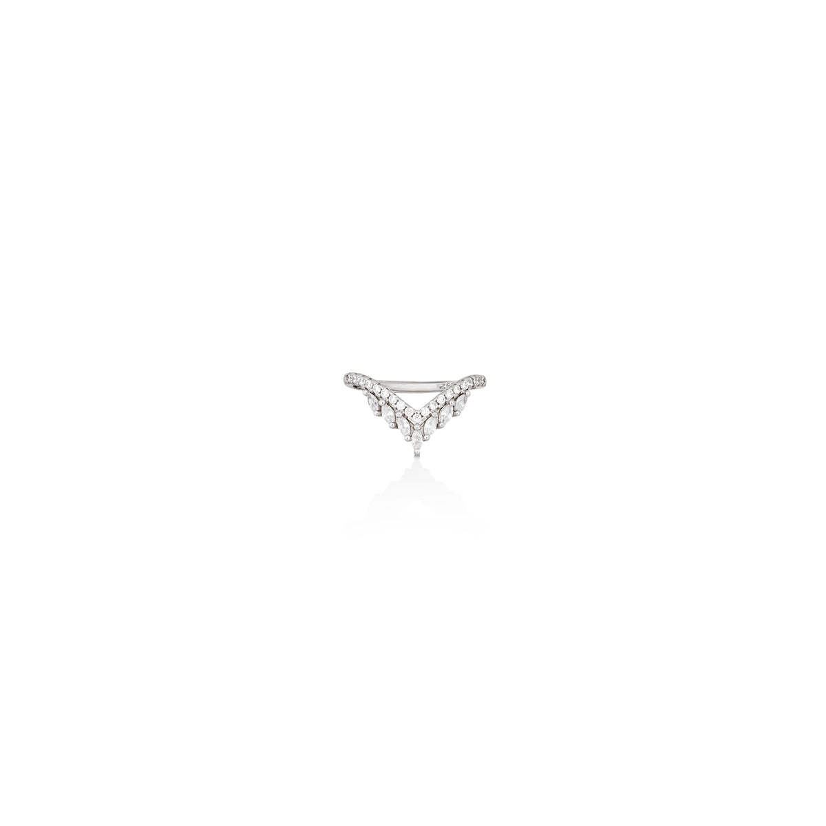 Silver Crystal Queen Ring