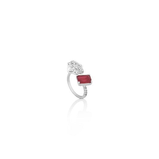 Silver Carnelian Red Ring
