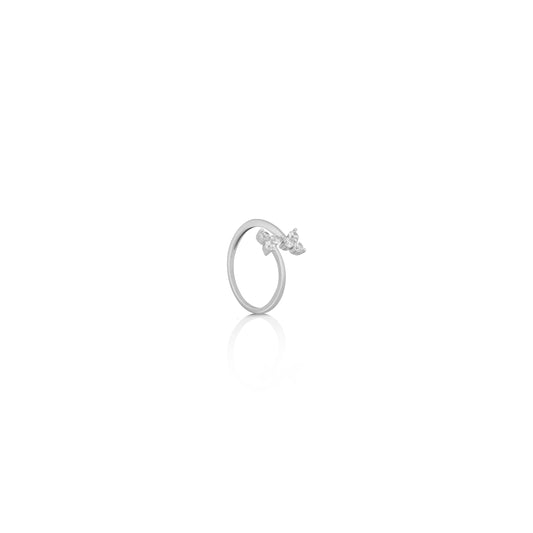 Silver Lily Twin Cluster Ring
