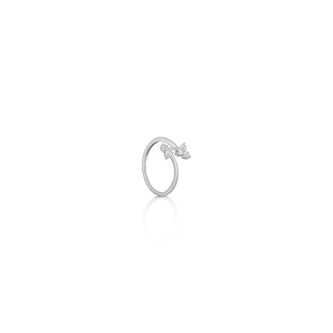 Silver Lily Twin Cluster Ring