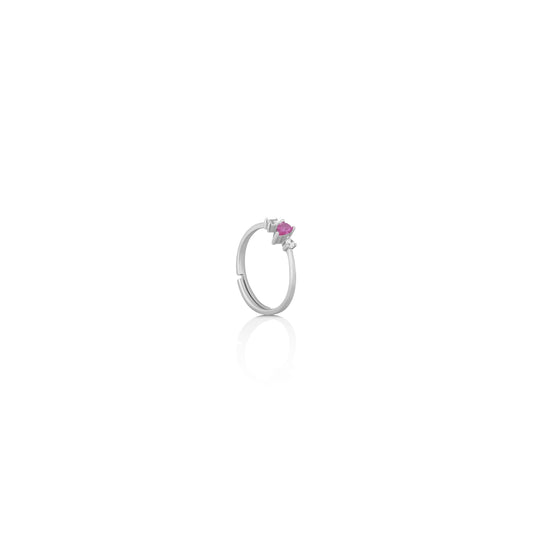 Silver Pink Ruby Ring