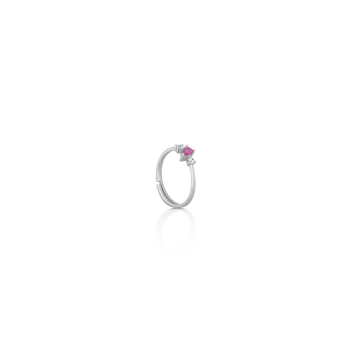 Silver Pink Ruby Ring
