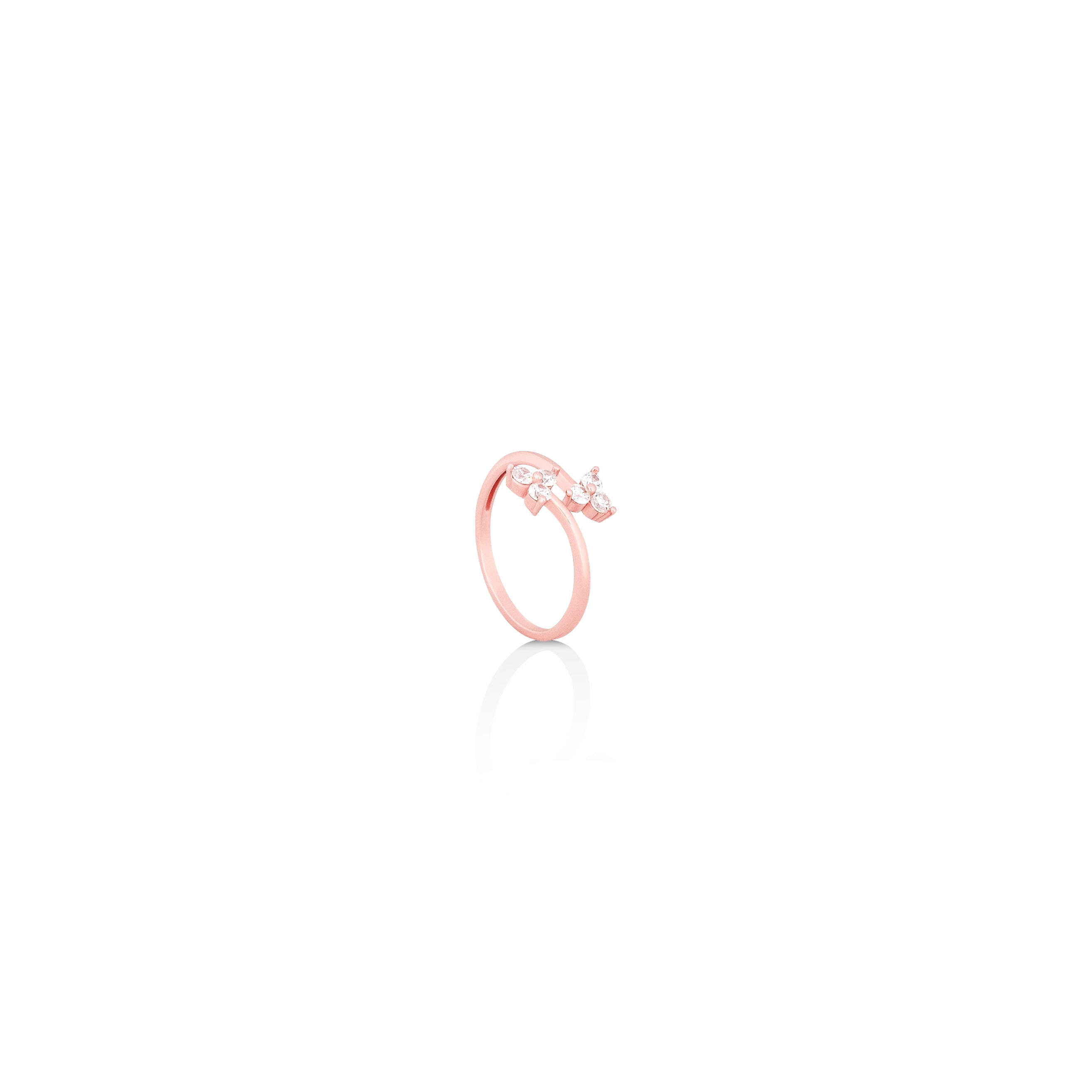 Silver Lily Twin Cluster Ring