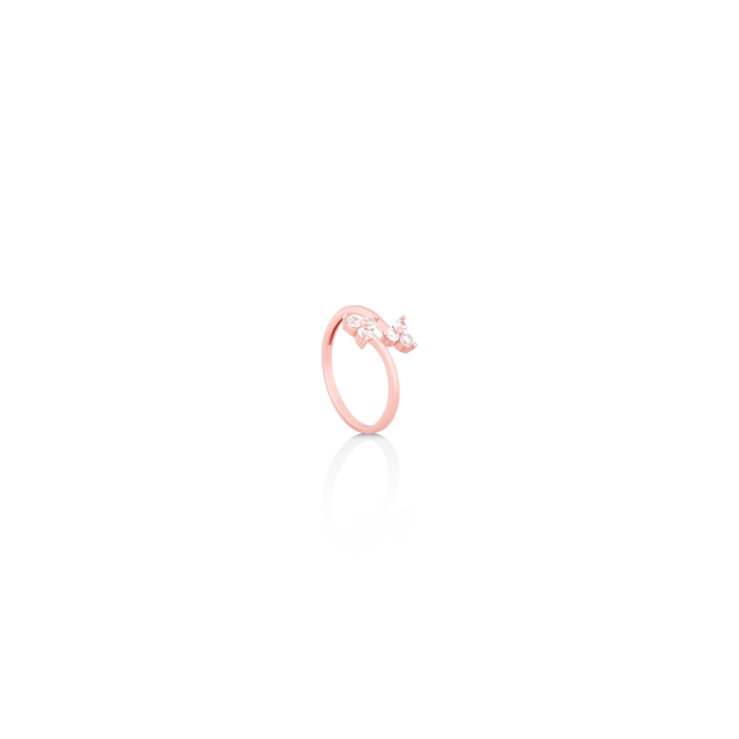 Silver Lily Twin Cluster Ring