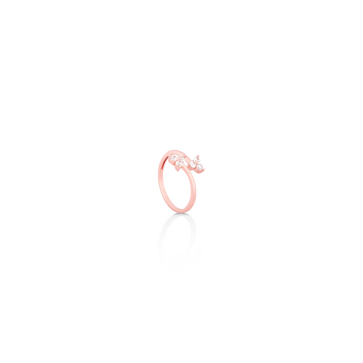 Silver Lily Twin Cluster Ring