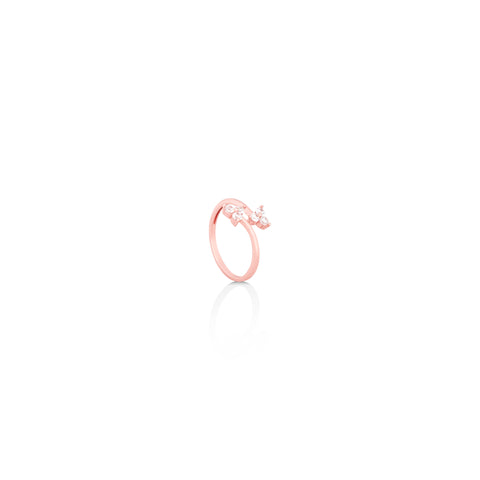 Silver Lily Twin Cluster Ring