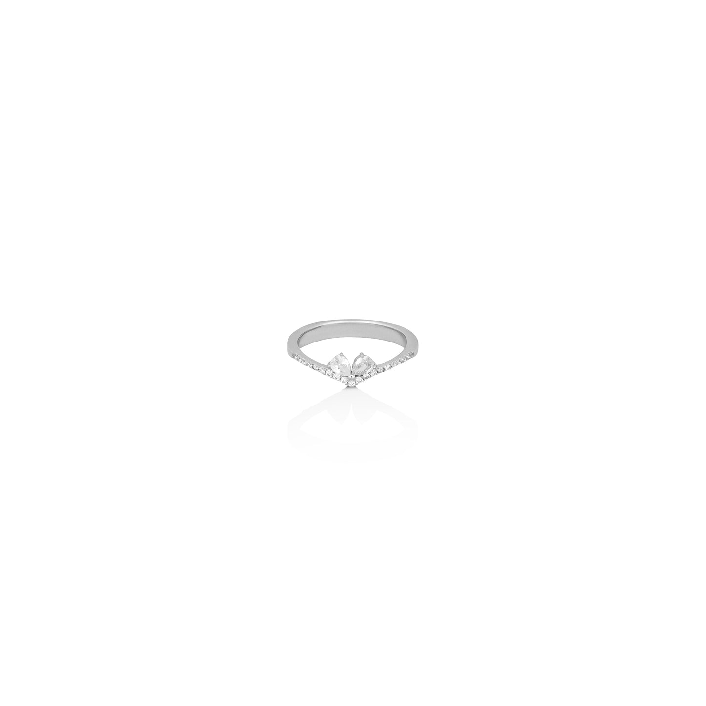 Silver Oracle Crystal Lovers Ring