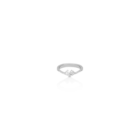 Silver Oracle Crystal Lovers Ring