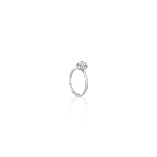 Silver Crystal Crown Ring