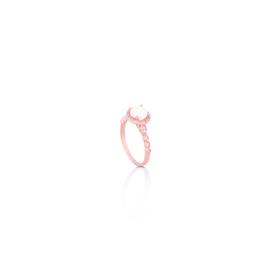 Rose Gold White Pearl Ring
