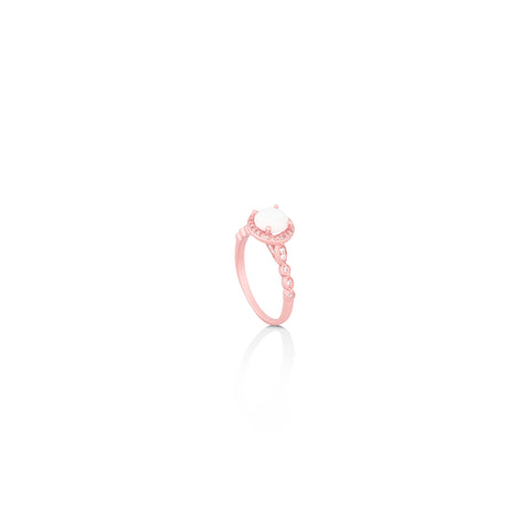 Rose Gold White Pearl Ring