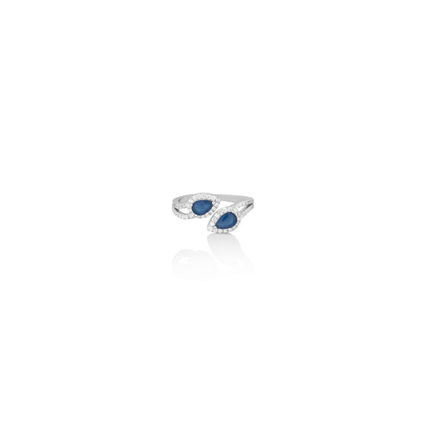 Silver Twin Blue Leaf