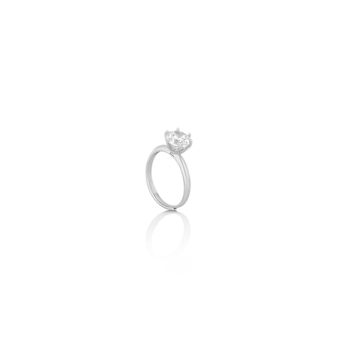 Silver Simple Solitaire Ring